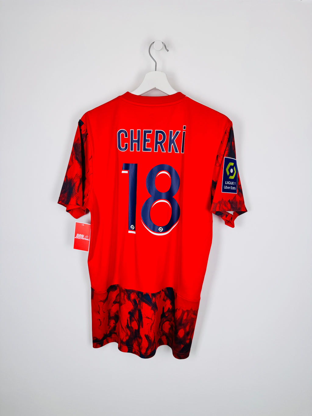 MAILLOT DE FOOTBALL OLYMPIQUE LYONNAIS 2022/2023 EXTÉRIEUR - RAYAN CHERKI #18 (M)