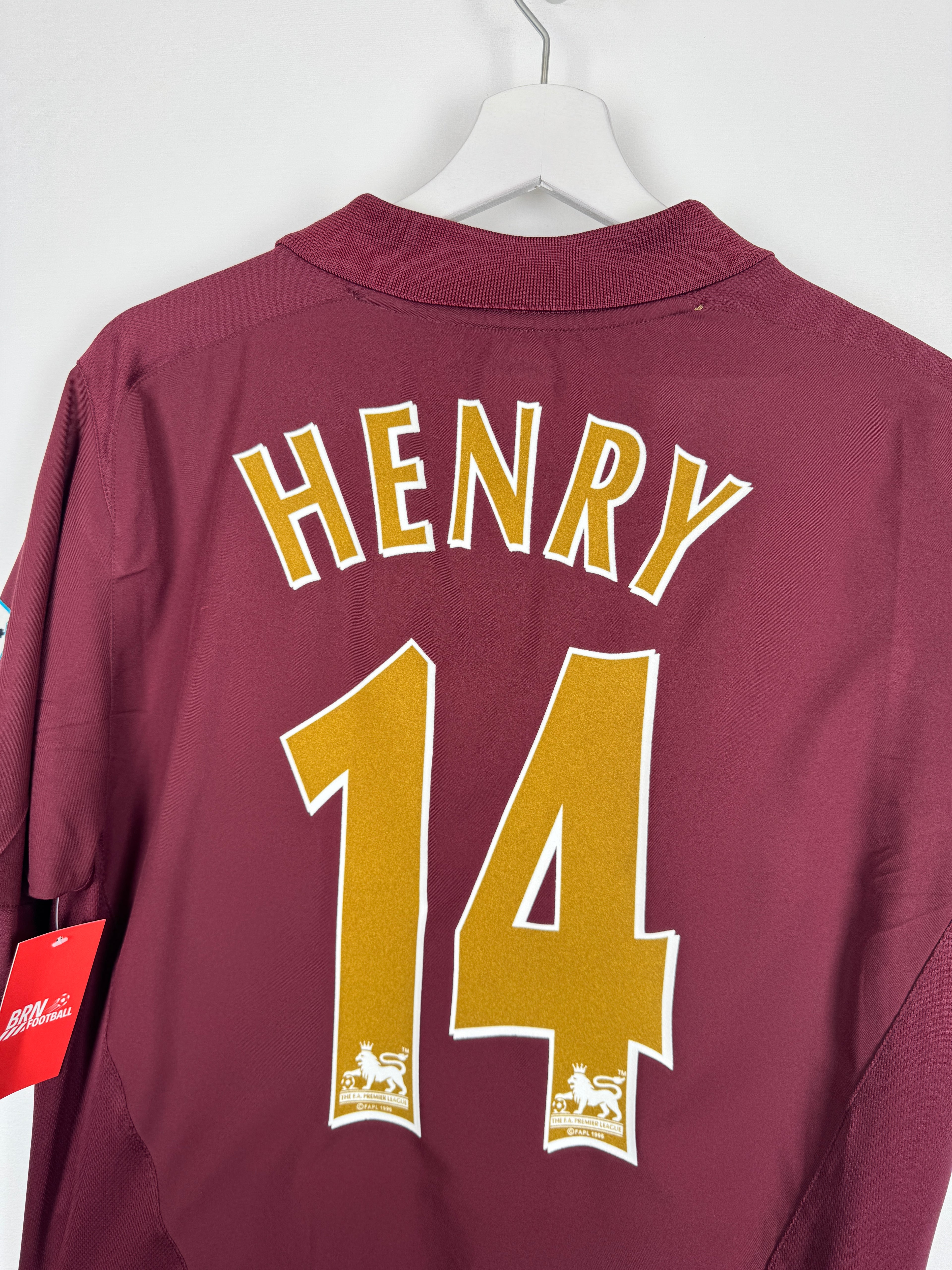 ARSENAL 2005/2006 HOME FOOTBALL SHIRT - HENRY #14 VELVET (XL)