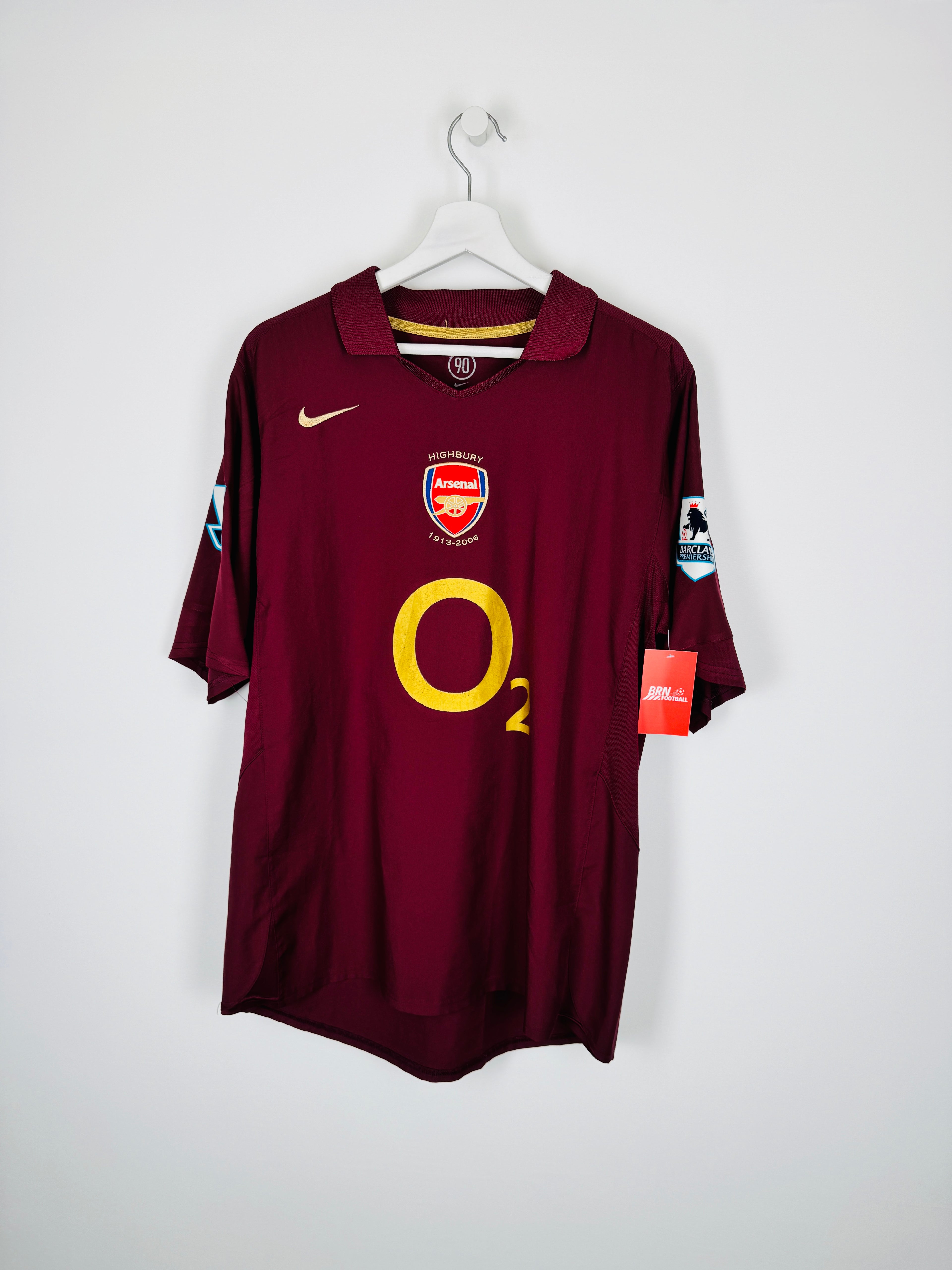 ARSENAL 2005/2006 HOME FOOTBALL SHIRT - HENRY #14 VELVET (XL)