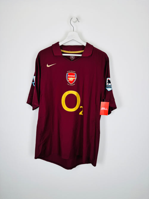 ARSENAL 2005/2006 HOME FOOTBALL SHIRT - HENRY #14 VELVET (XL)