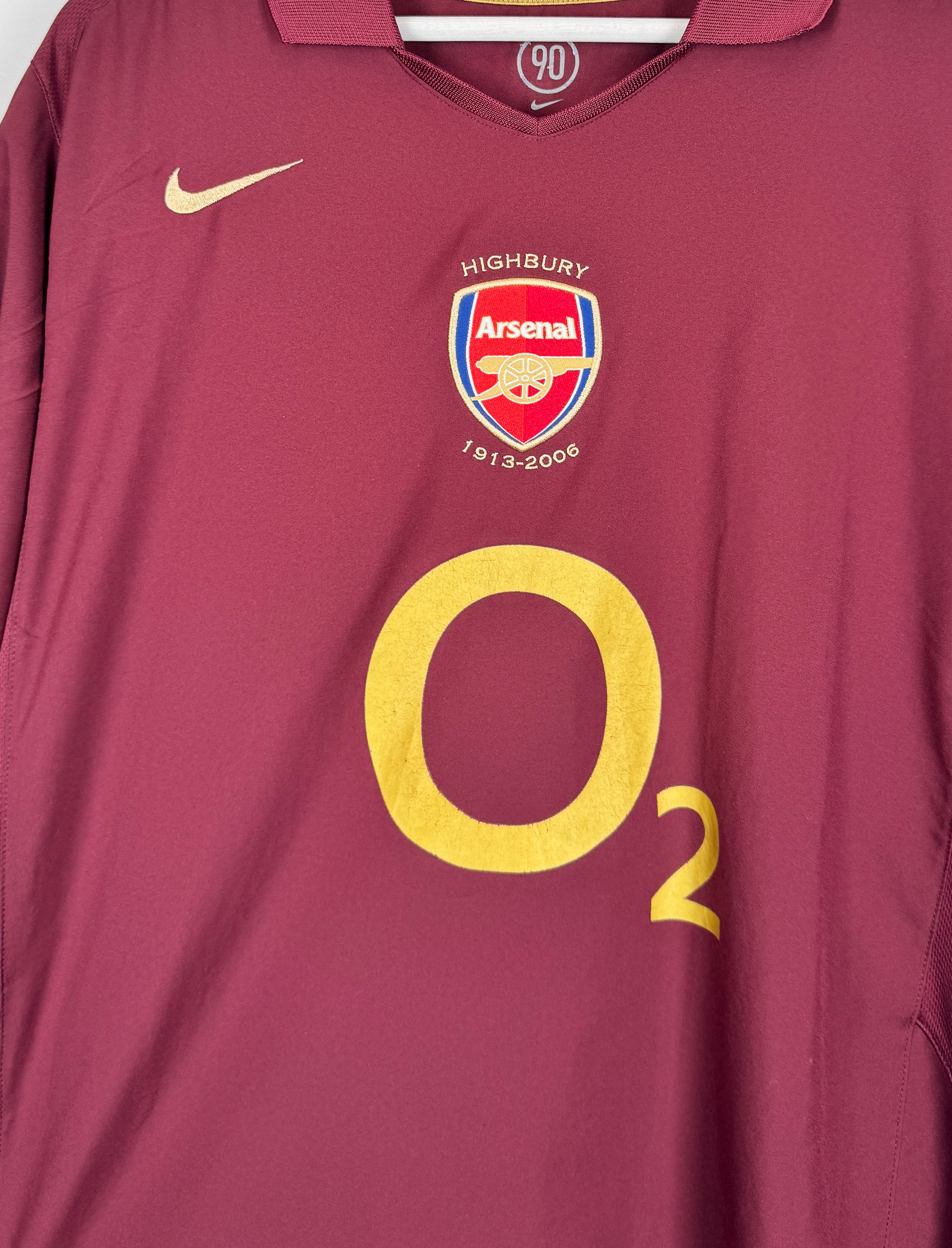 ARSENAL 2005/2006 HOME FOOTBALL SHIRT - HENRY #14 VELVET (XL)