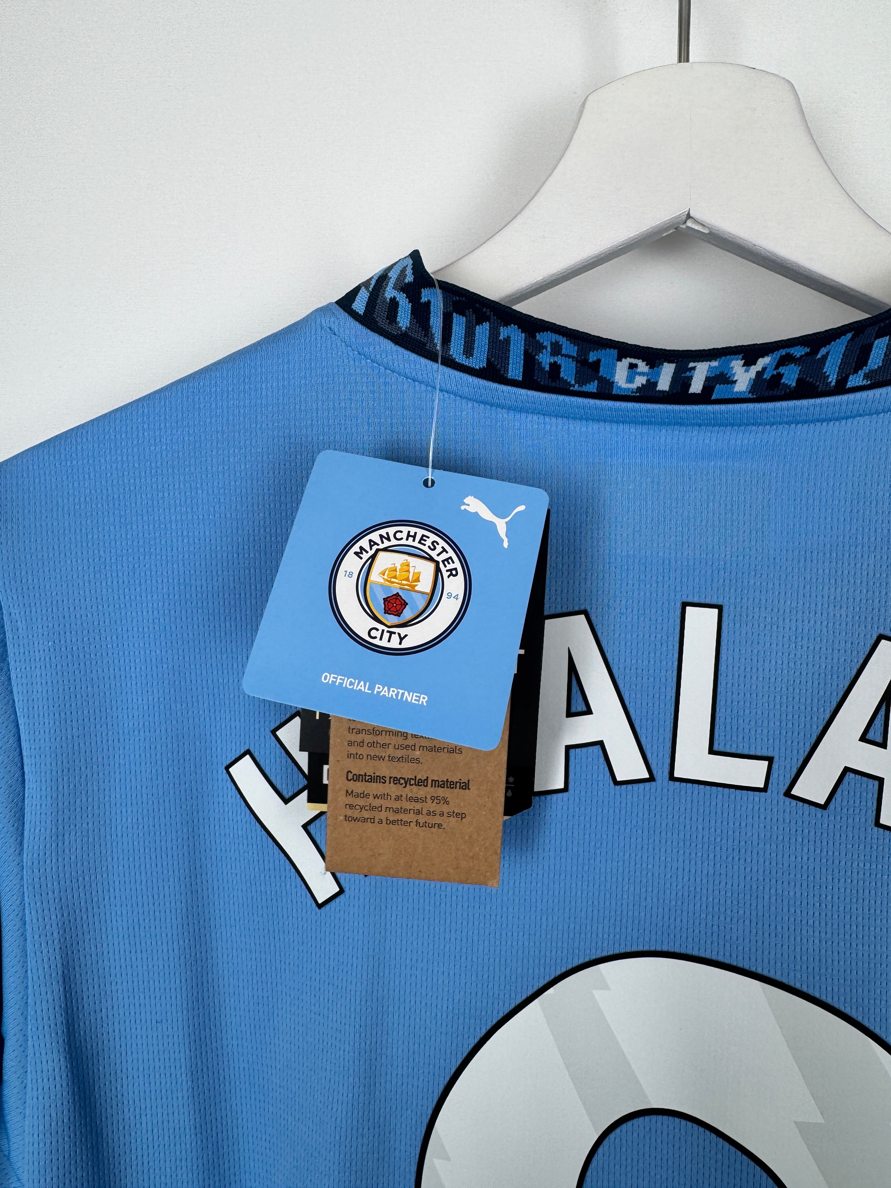 NEW MANCHESTER CITY 2024/2025 HOME FOOTBALL JERSEY - HAALAND #9 (S)
