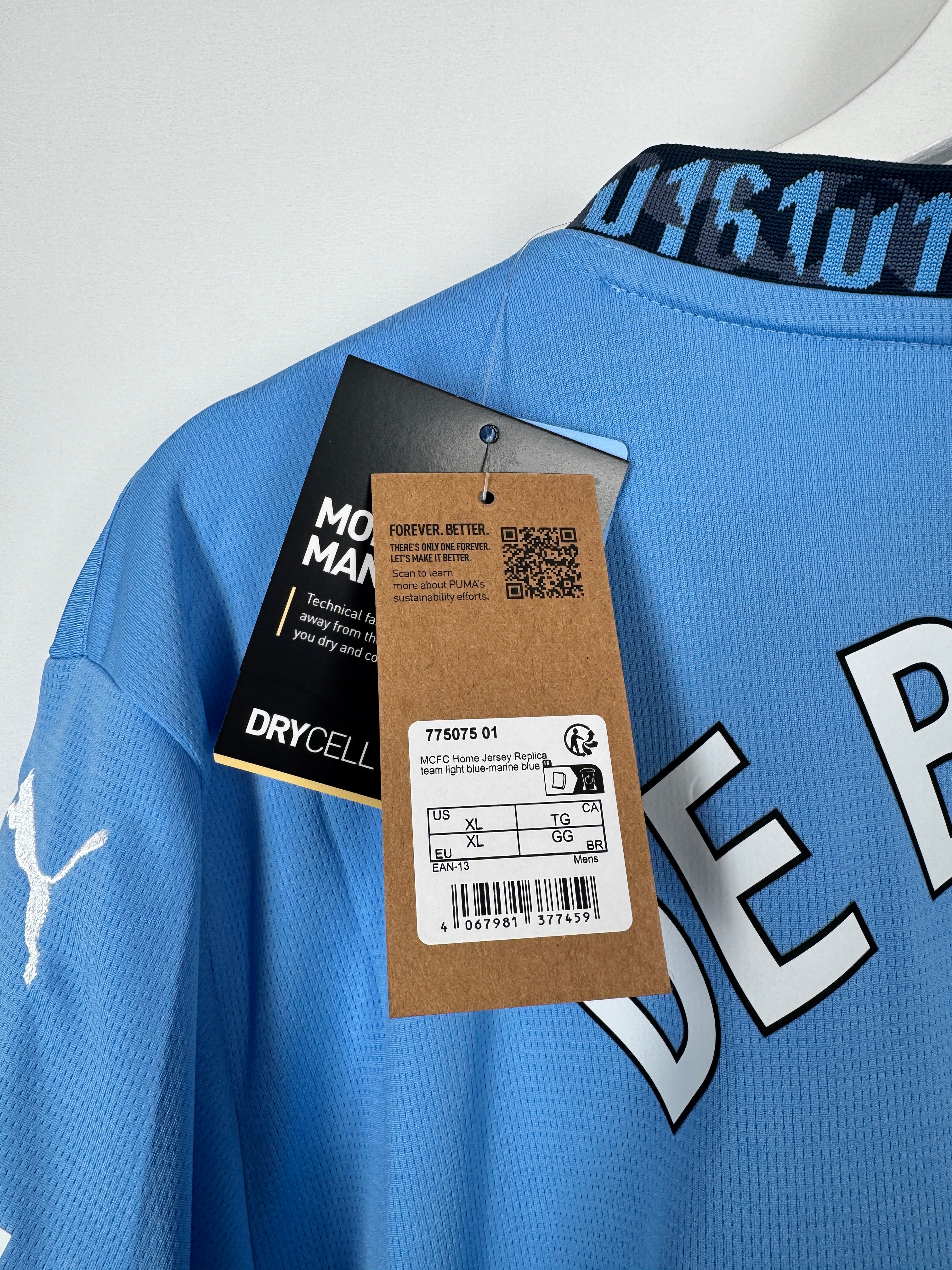 NEW MANCHESTER CITY 2024/2025 HOME FOOTBALL SHIRT - DE BRUYNE #17 (XL)