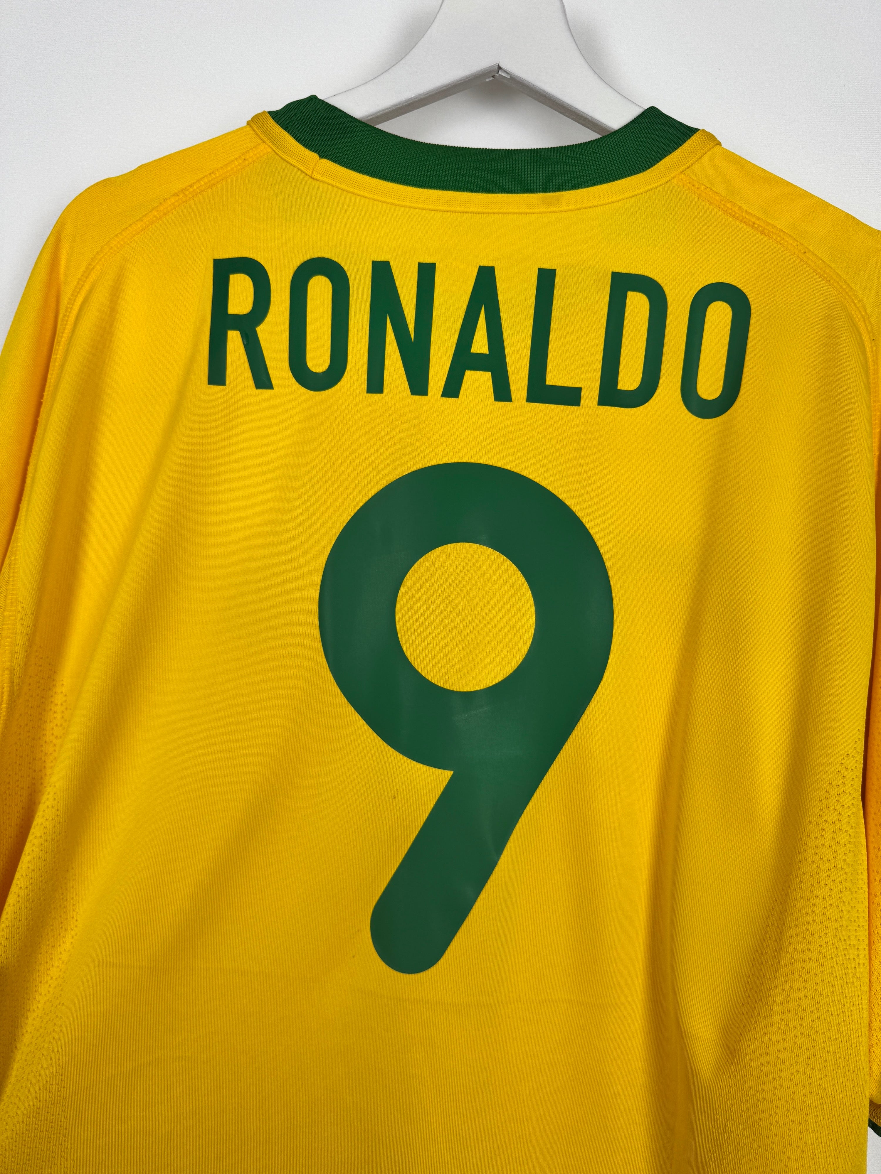 BRAZIL 2000 HOME FOOTBALL SHIRT - RONALDO #9 (XL)