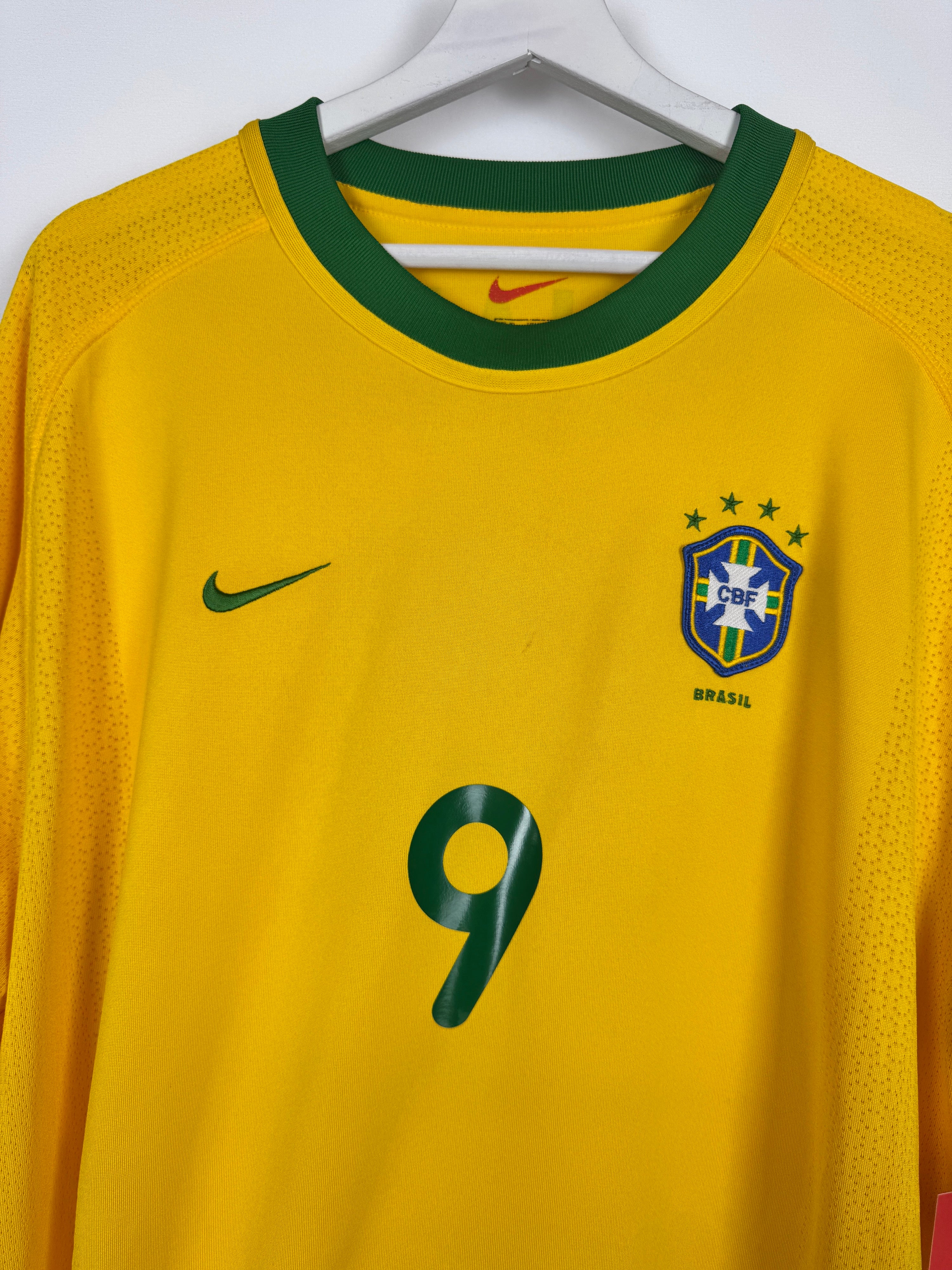 BRAZIL 2000 HOME FOOTBALL SHIRT - RONALDO #9 (XL)