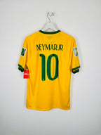 BRAZIL 2014 HOME FOOTBALL SHIRT - NEYMAR JR #10 (M)