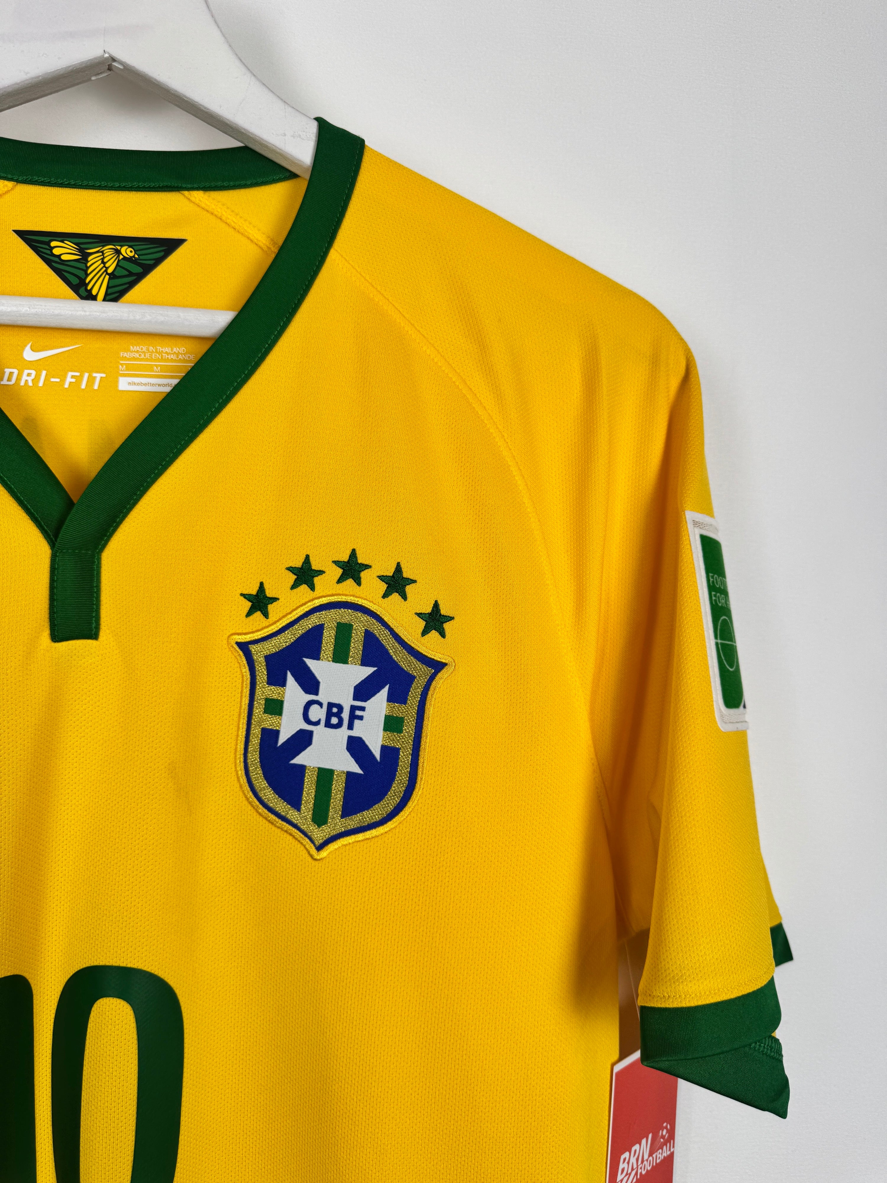 BRAZIL 2014 HOME FOOTBALL SHIRT - NEYMAR JR #10 (M)