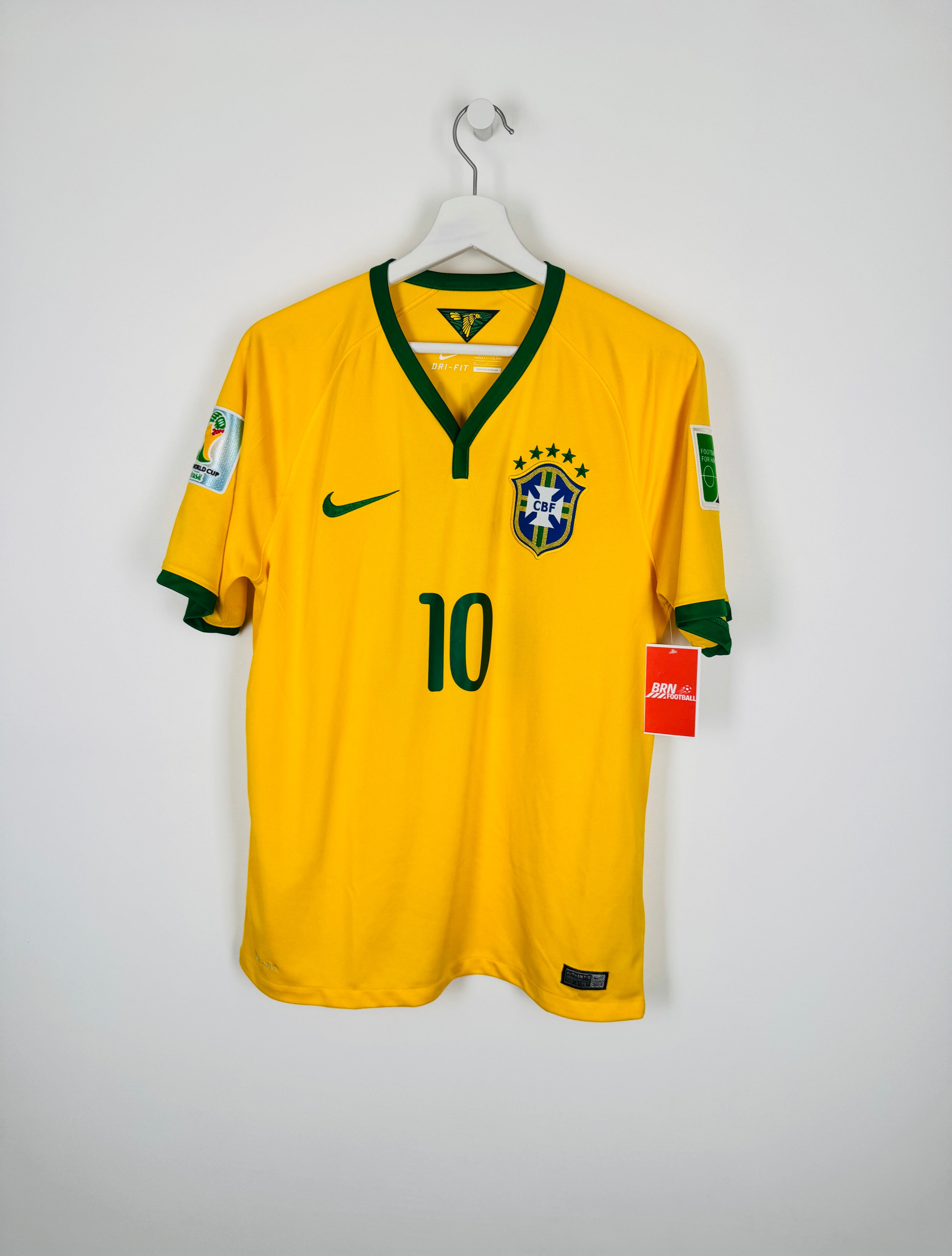 MAILLOT DE FOOTBALL BRÉSIL 2014 DOMICILE - NEYMAR JR #10 (M)