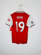 ARSENAL 2019/2020 HOME FOOTBALL SHIRT - PEPE #19 (S)