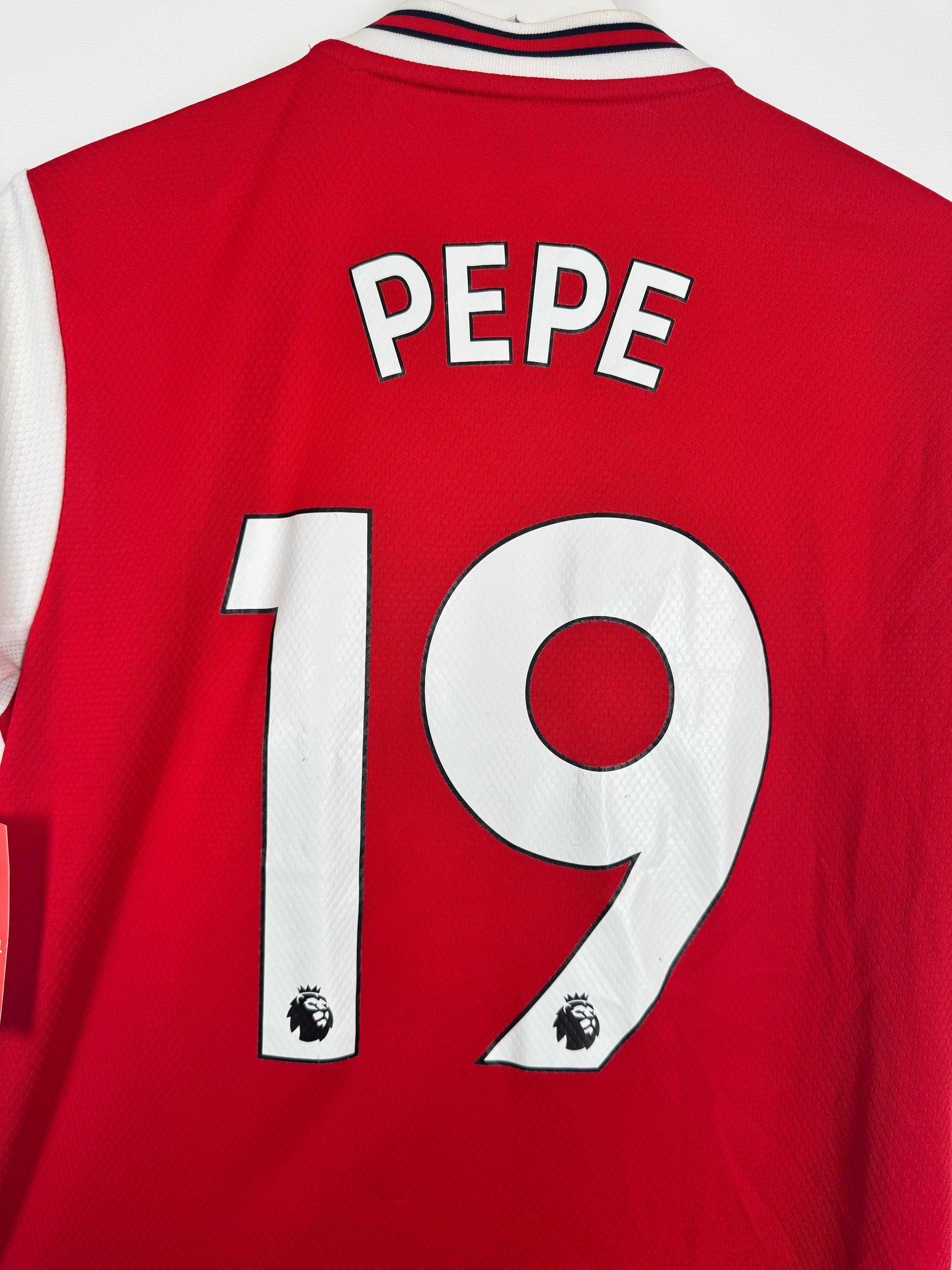 ARSENAL 2019/2020 HOME FOOTBALL SHIRT - PEPE #19 (S)