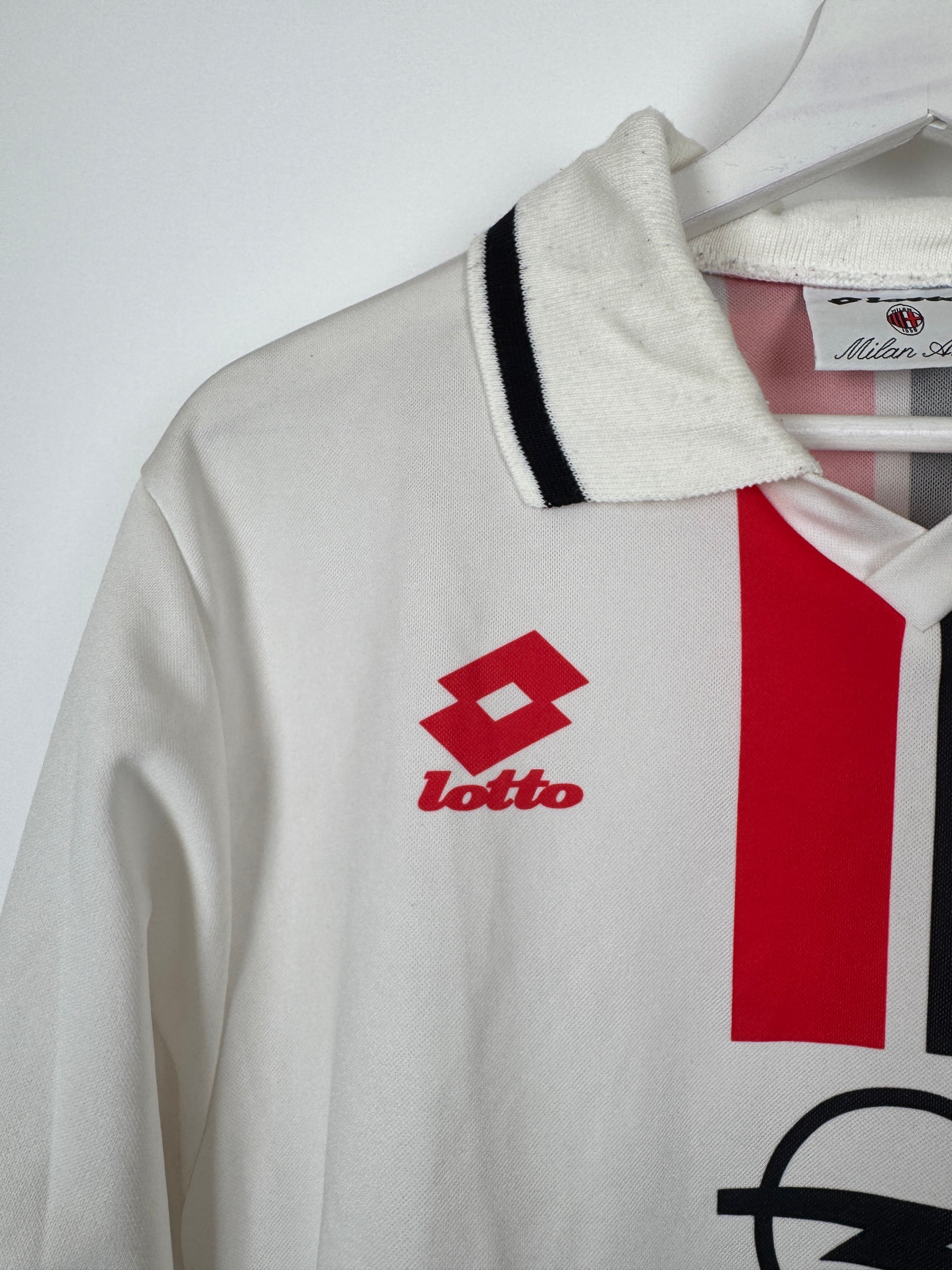 AC MILAN 1995/1996 AWAY FOOTBALL SHIRT LONG SLEEVES (M)