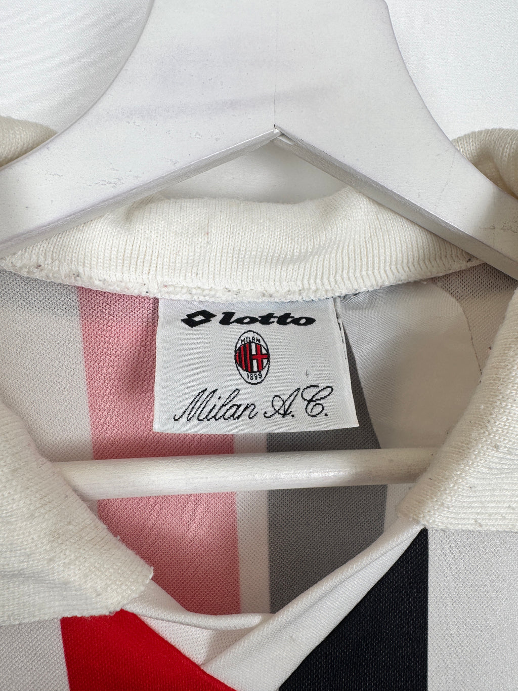 AC MILAN 1995/1996 AWAY FOOTBALL SHIRT LONG SLEEVES (M)