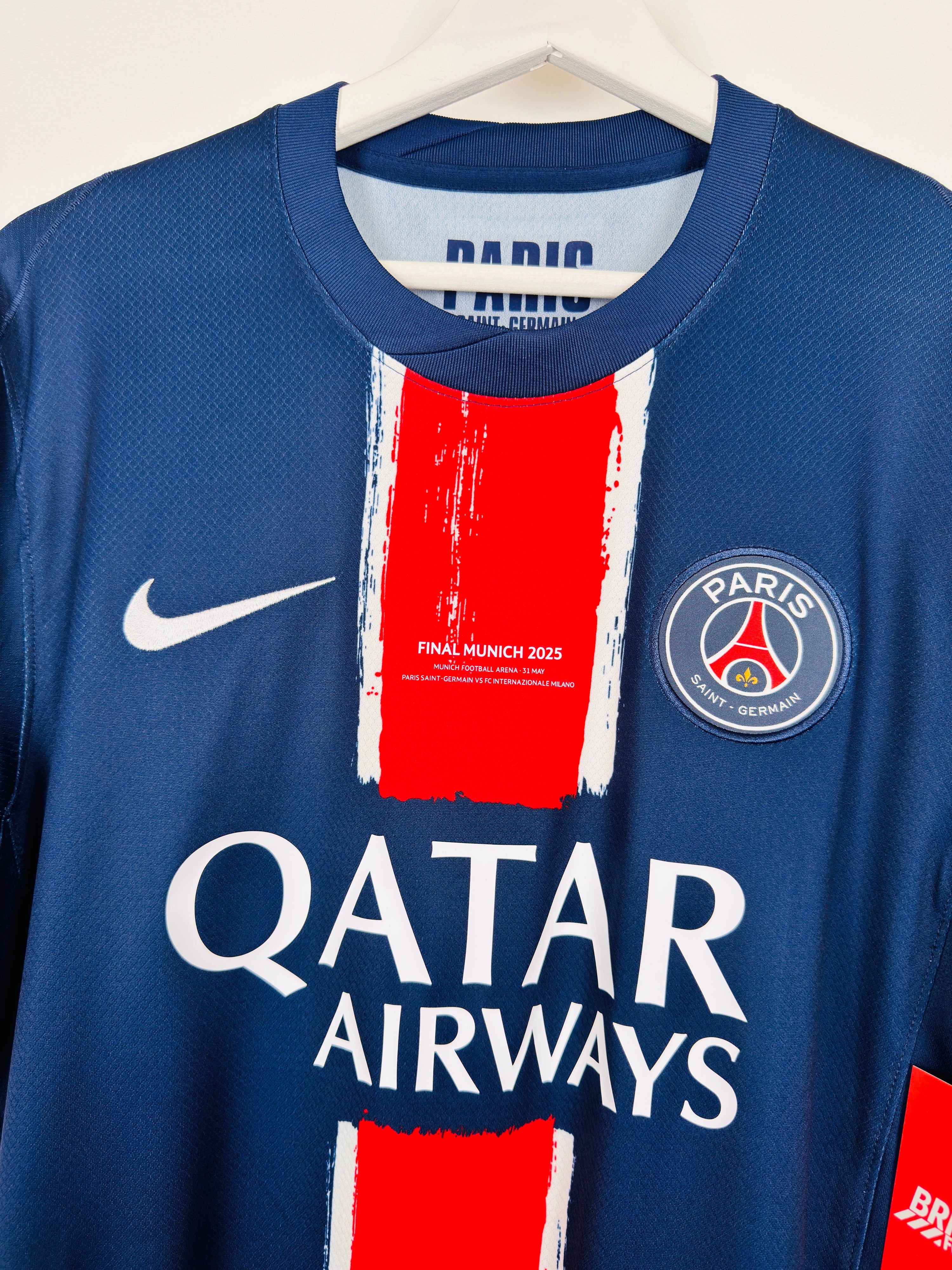 PSG 2024/2025 HOME FOOTBALL SHIRT MUNICH 2025 FINAL NEW - MARQUINHOS #5 (S)