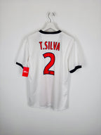 PSG 2013/2014 AWAY FOOTBALL SHIRT - T.SILVA #2 (S)