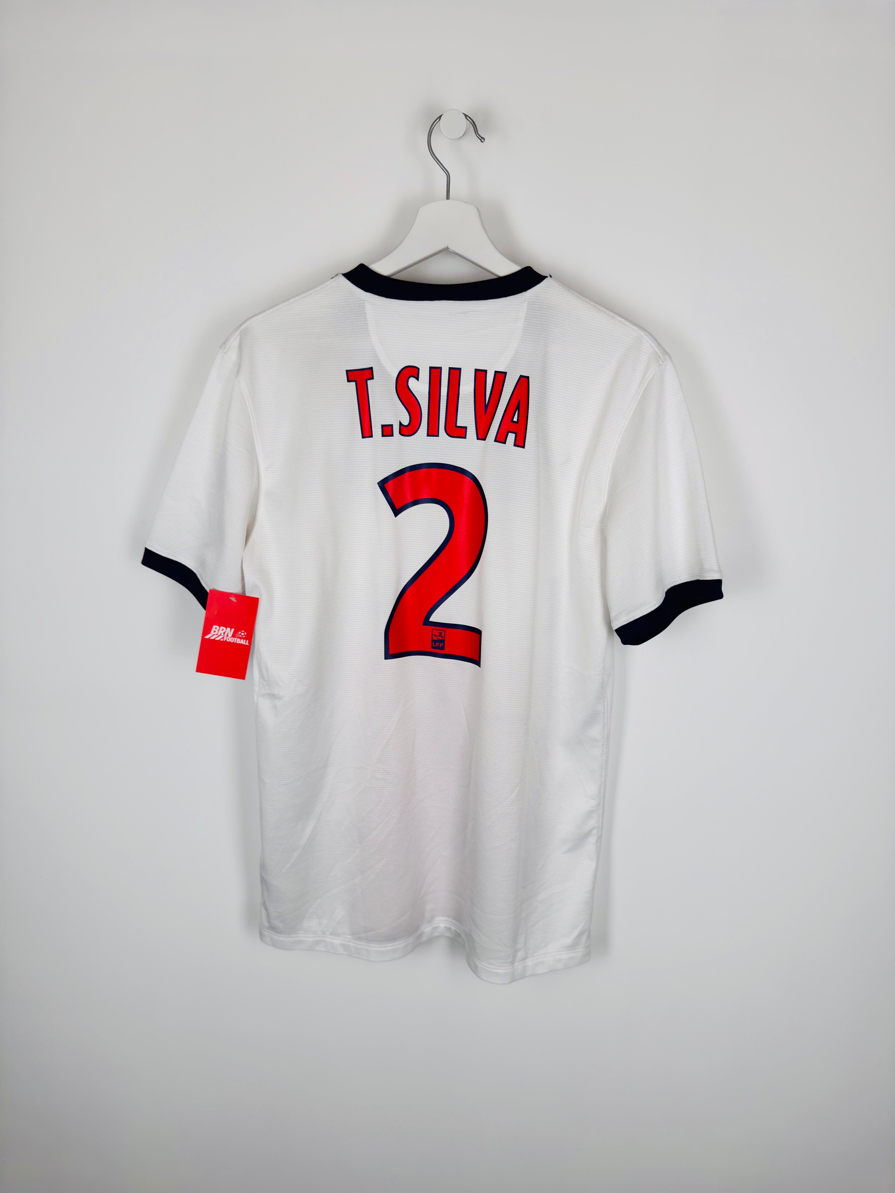 PSG 2013/2014 AWAY FOOTBALL SHIRT - T.SILVA #2 (S)