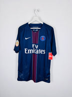 PSG FOOTBALL JERSEY 2016/2017 HOME SIGNED DEDICATED PRO STOCK (L)