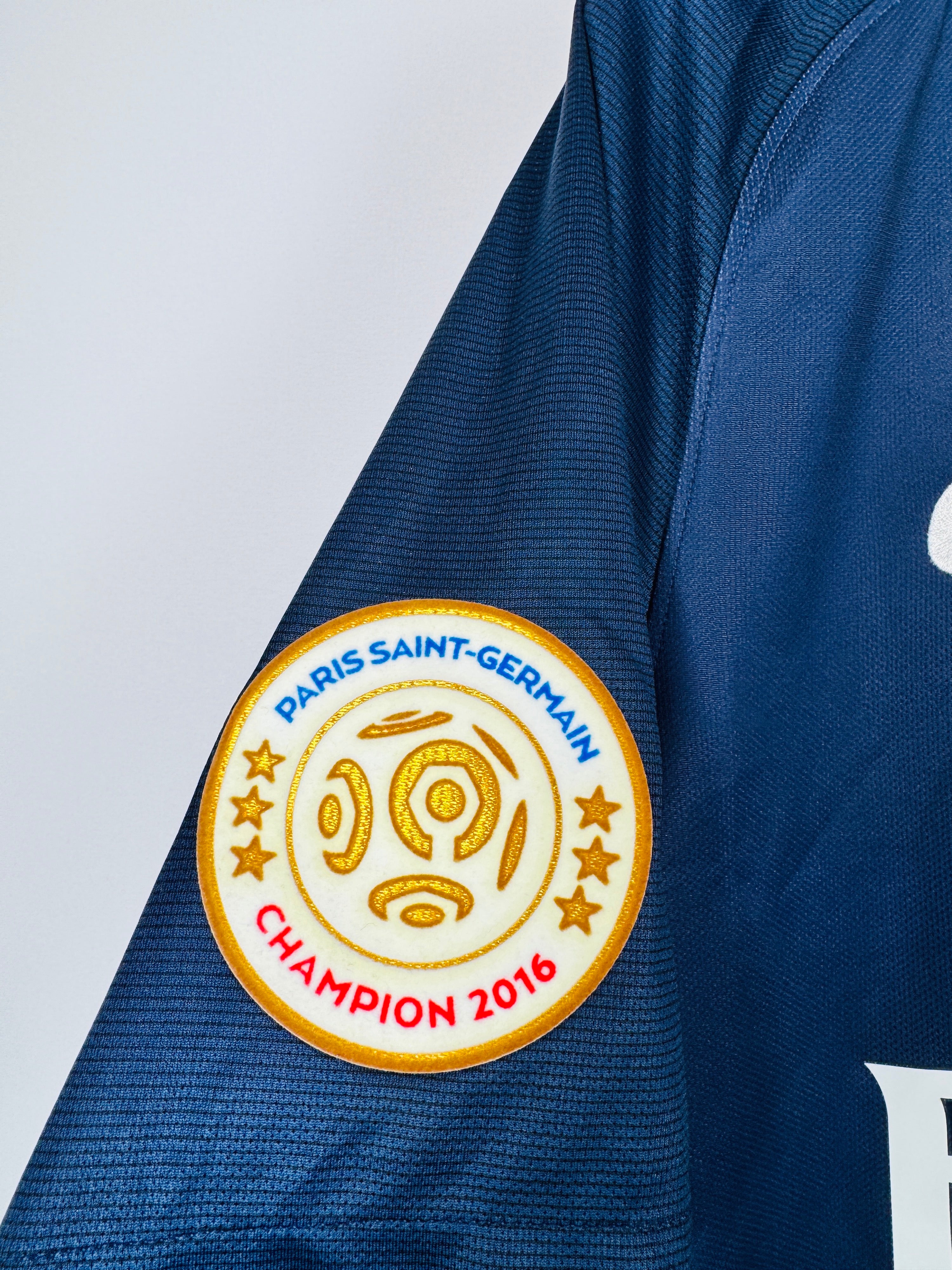 PSG FOOTBALL JERSEY 2016/2017 HOME SIGNED DEDICATED PRO STOCK (L)