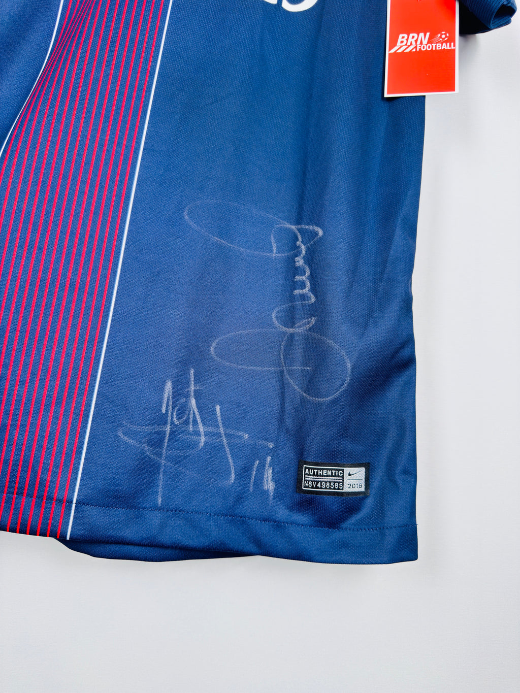 PSG FOOTBALL JERSEY 2016/2017 HOME SIGNED DEDICATED PRO STOCK (L)