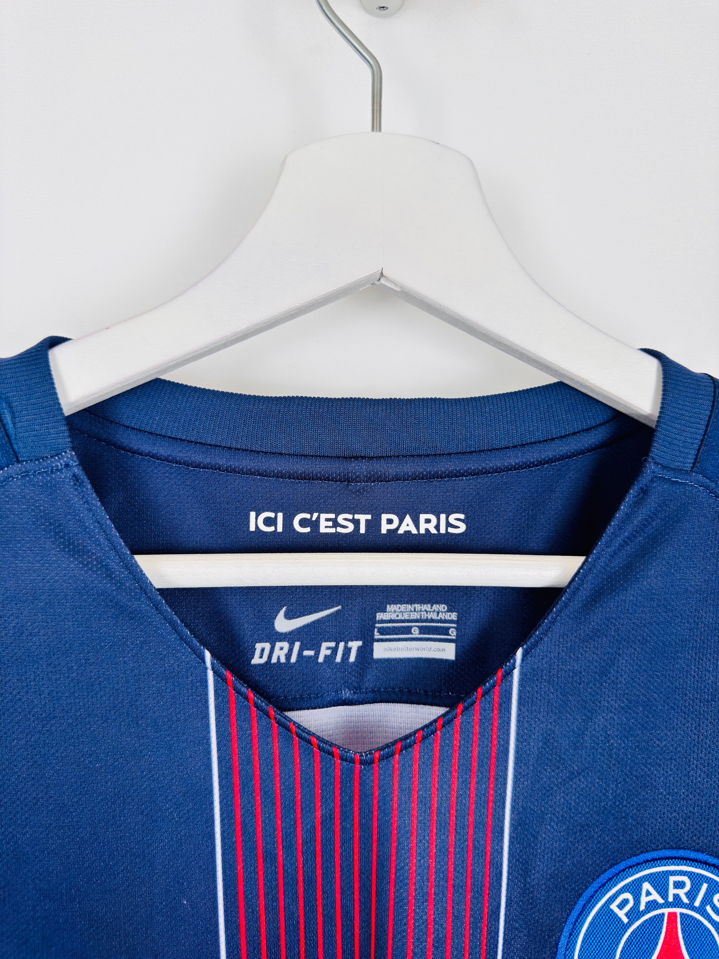 PSG FOOTBALL JERSEY 2016/2017 HOME SIGNED DEDICATED PRO STOCK (L)