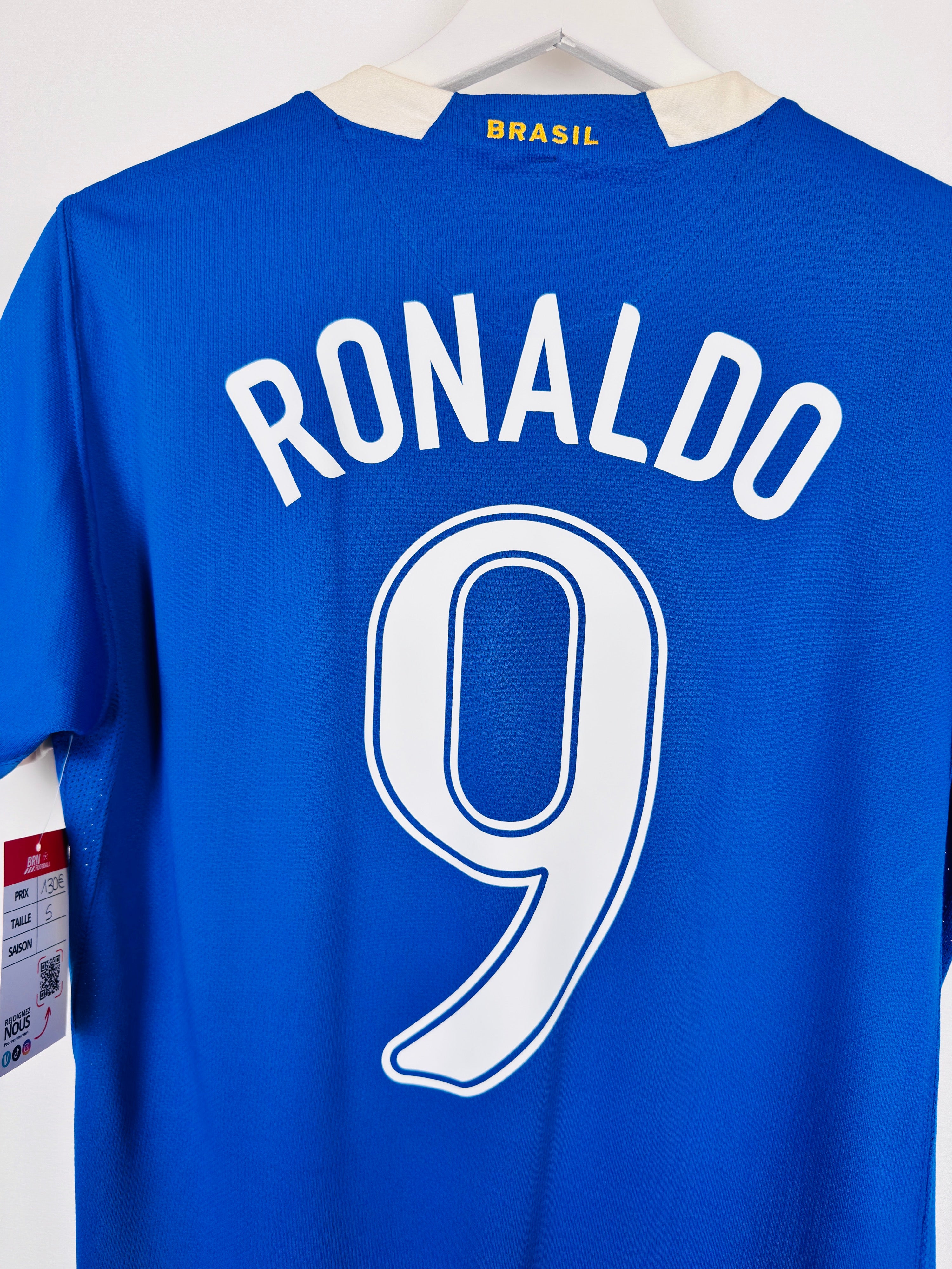 MAILLOT DE FOOTBALL BRÉSIL 2006 EXTÉRIEUR - RONALDO #9 (S)