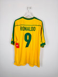 BRAZIL 1998 HOME FOOTBALL JERSEY - RONALDO #9 (XL)