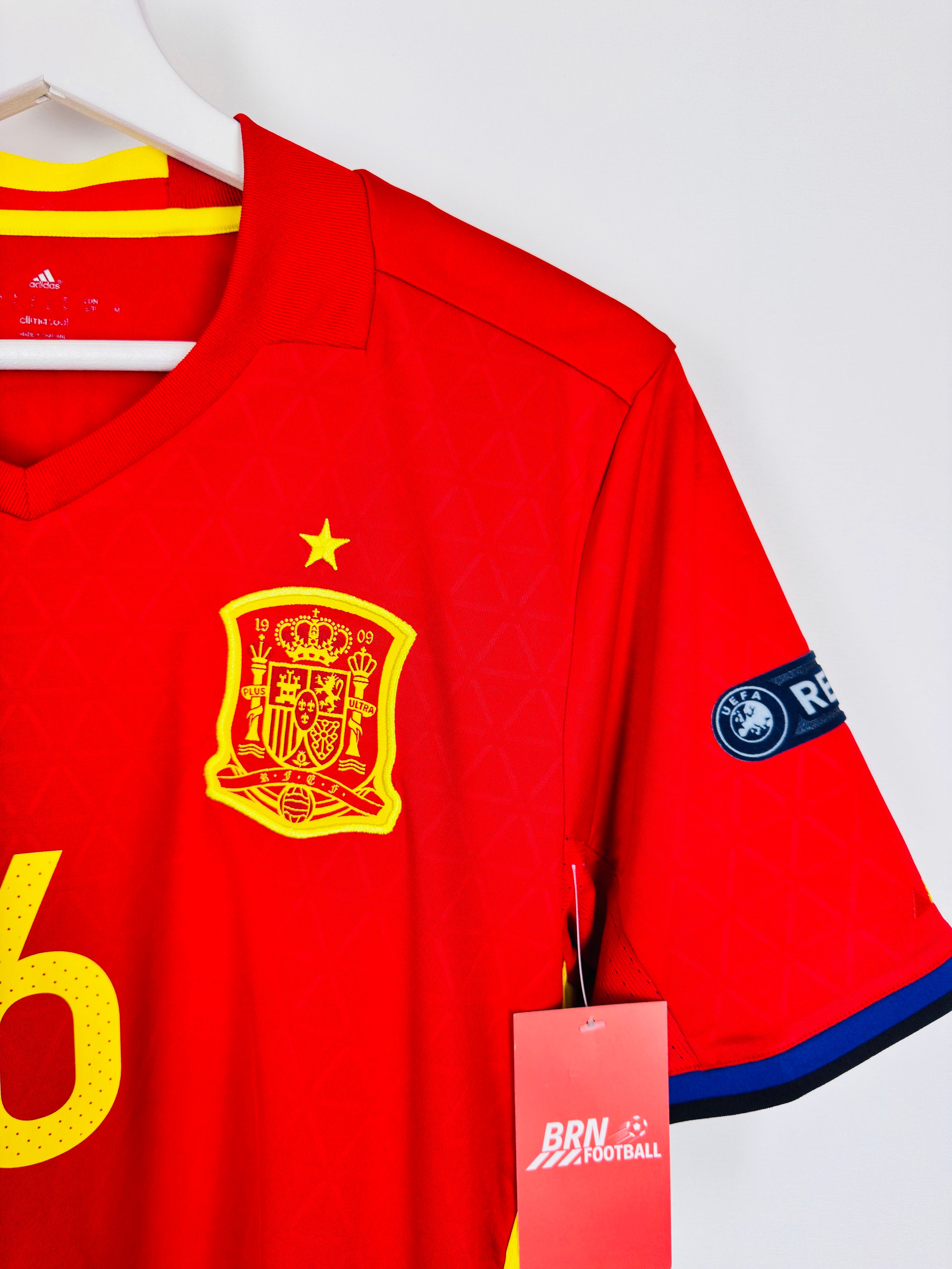 SPAIN 2016 HOME FOOTBALL JERSEY - INIESTA #6 (S)