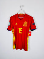 SPAIN 2016 HOME FOOTBALL JERSEY - RAMOS #15 (S)