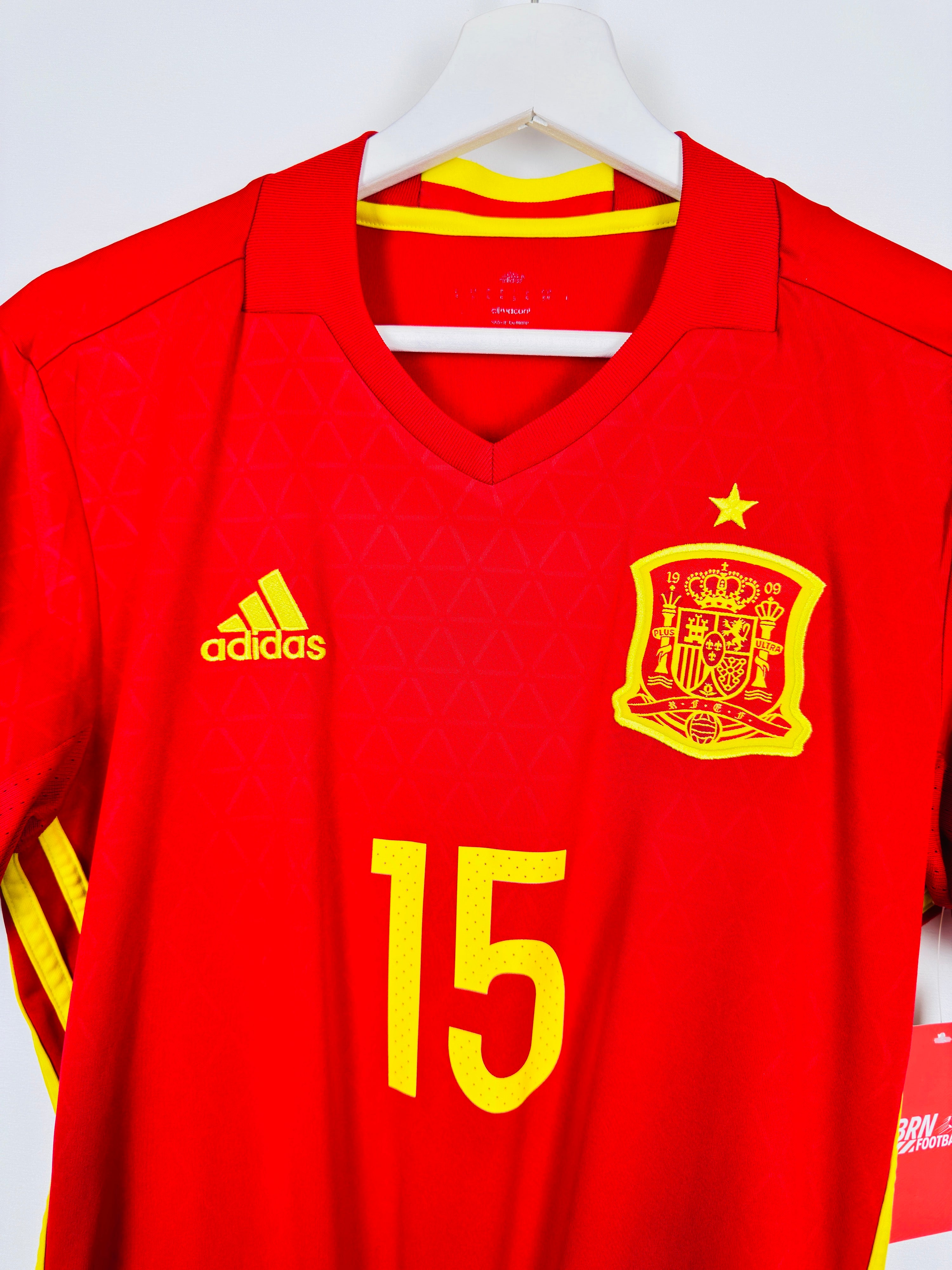 SPAIN 2016 HOME FOOTBALL JERSEY - RAMOS #15 (S)