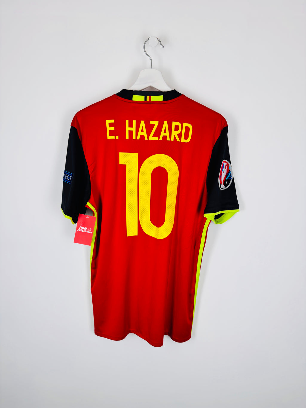 BELGIUM 2016 HOME FOOTBALL JERSEY - E.HAZARD #10 (M)