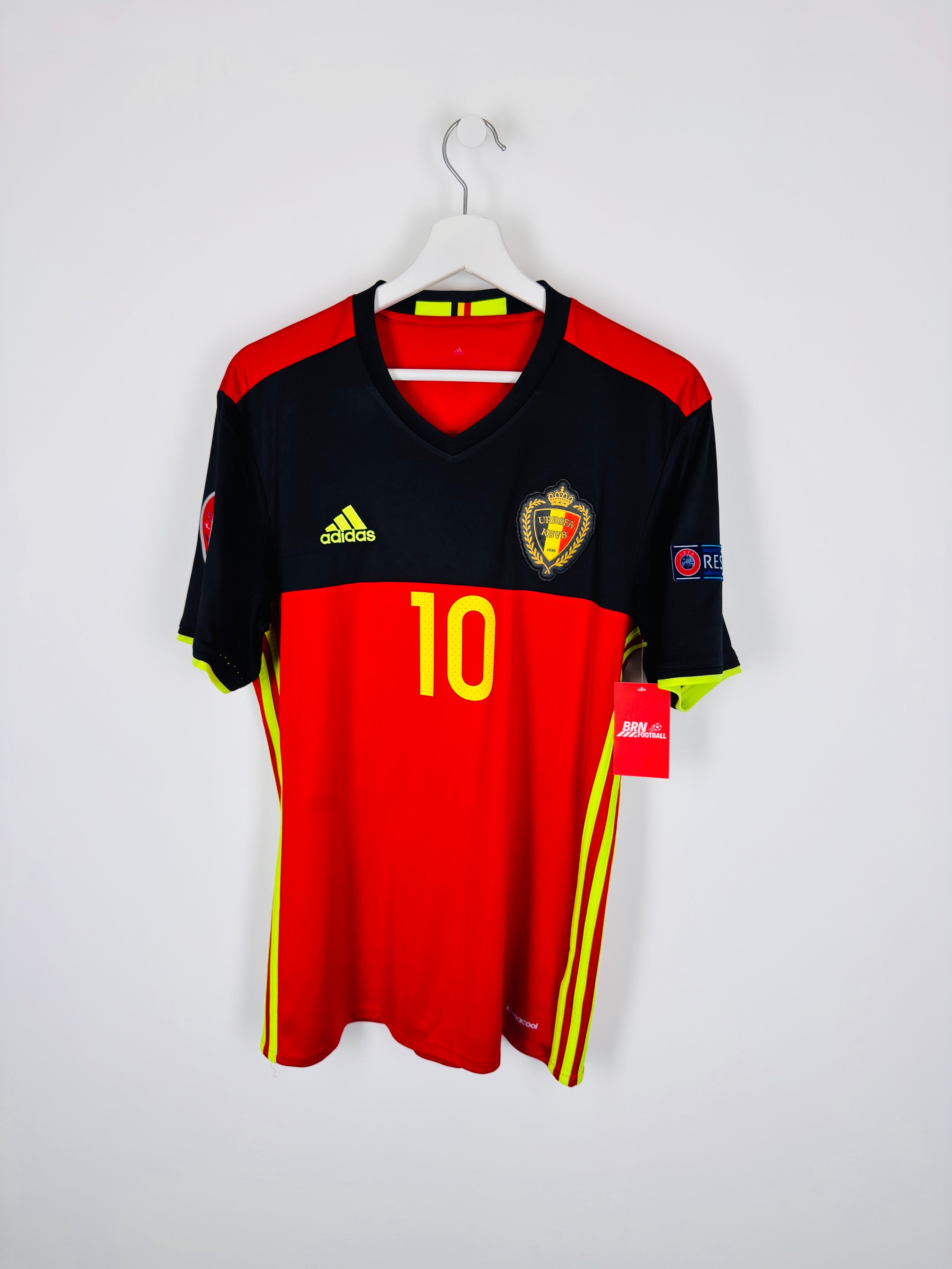 BELGIUM 2016 HOME FOOTBALL JERSEY - E.HAZARD #10 (M)