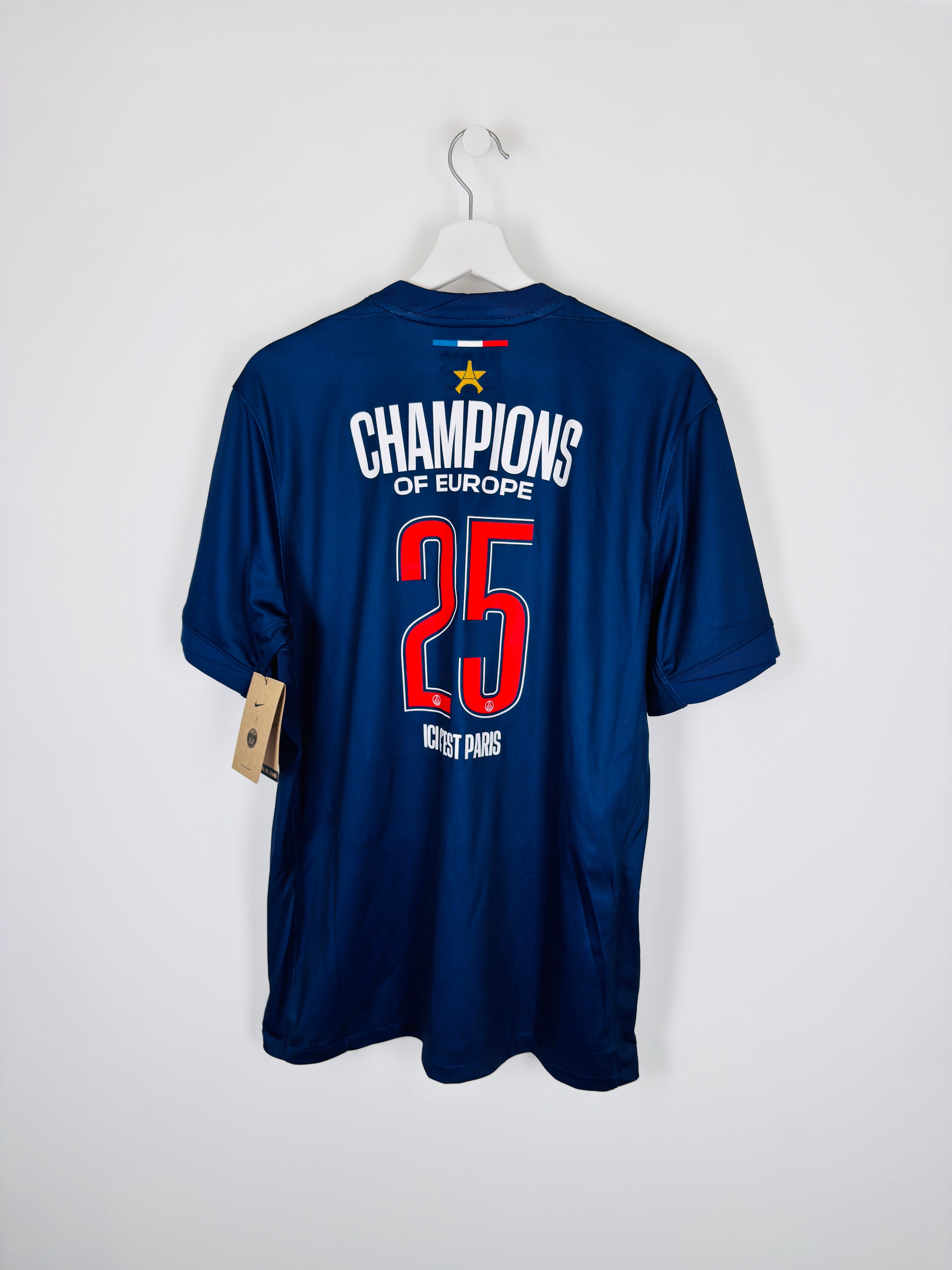 PSG FOOTBALL JERSEY 2024/2025 HOME - CHAMPIONS OF EUROPE 25 (L)